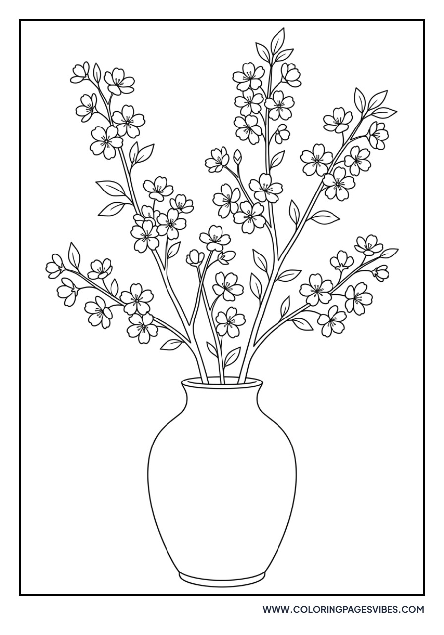 Sakura Branch in Vase