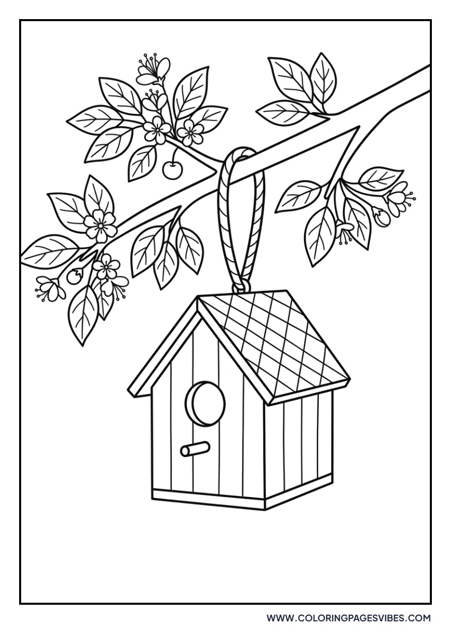 Cherries with a Birdhouse