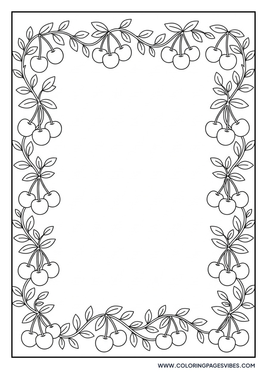 Cherry Pattern Border