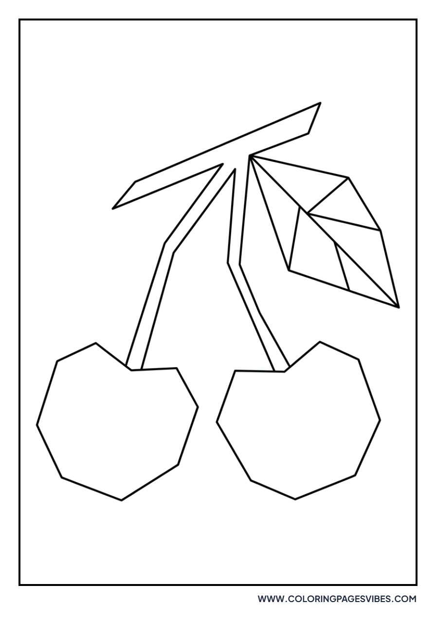 Geometric Cherry Art