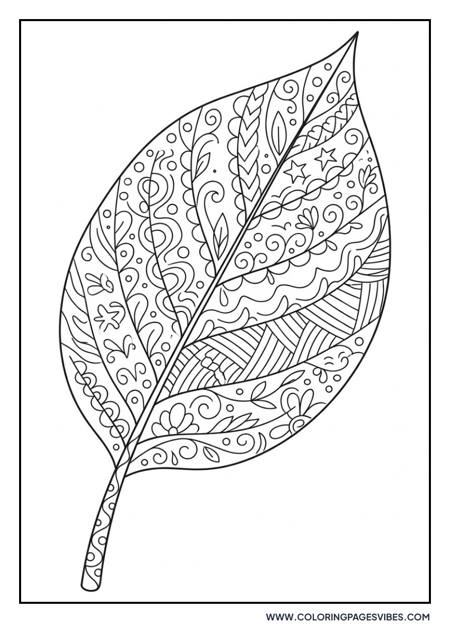 Zentangle Cherry Leaf