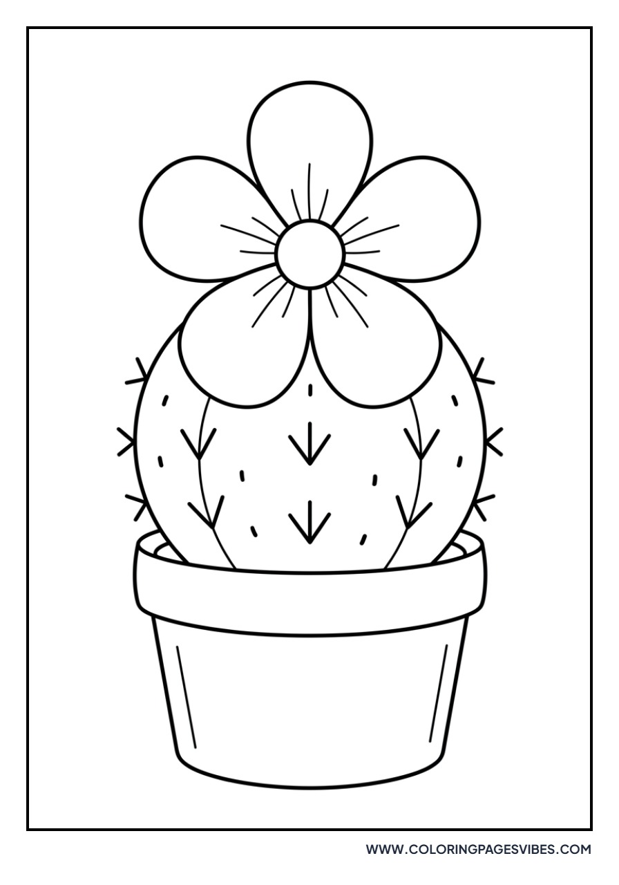 Cactus with Pink Flower