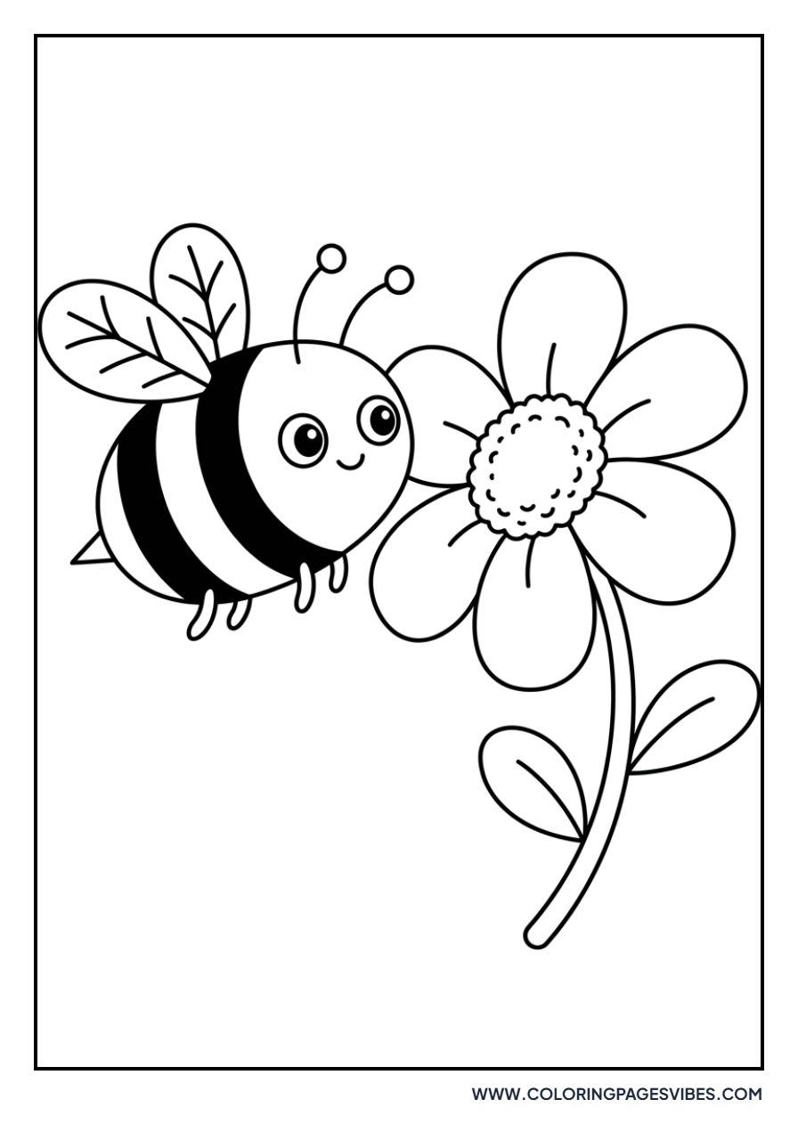 Flower and Busy Bee