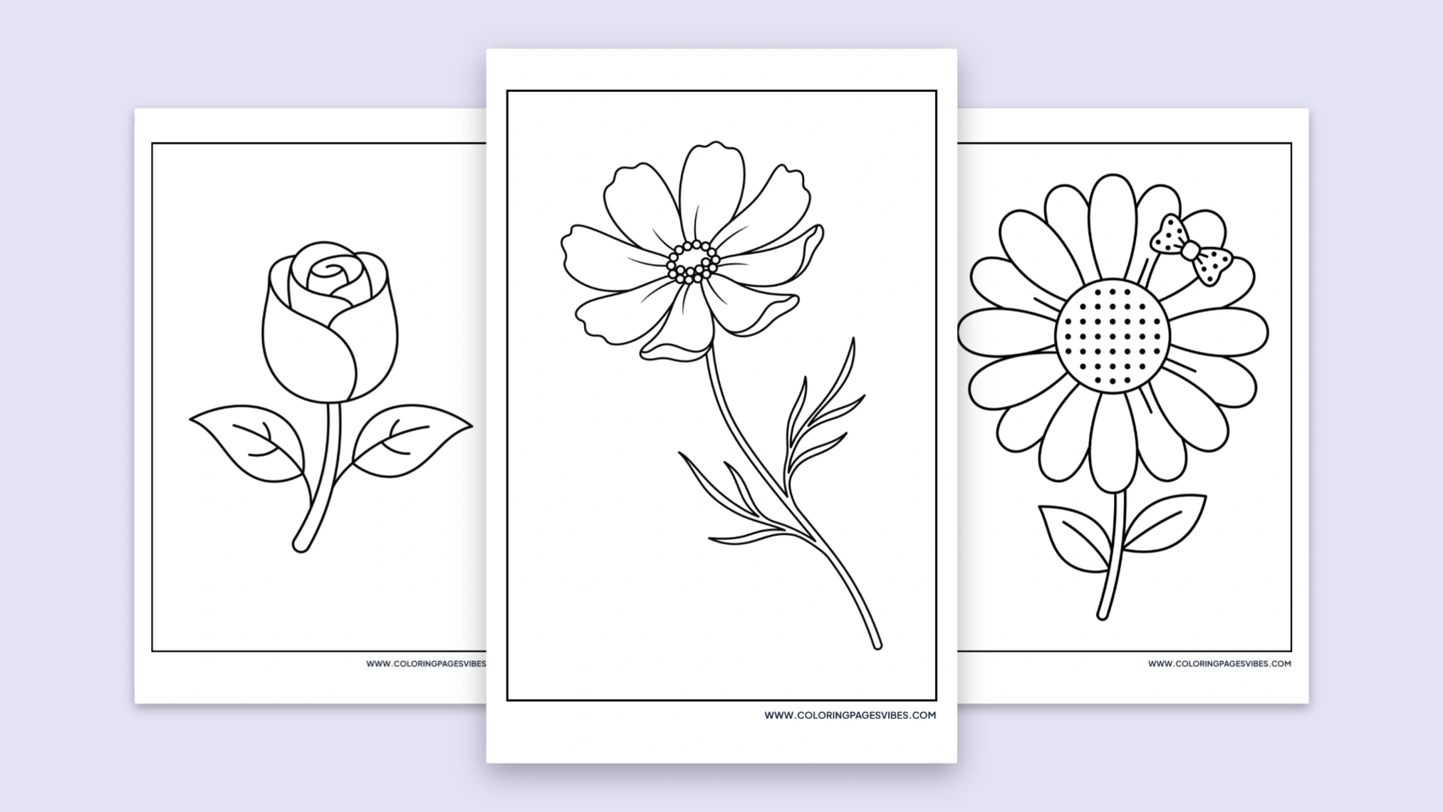 50+  Free Printable Cute Flower Coloring Pages (PDF)