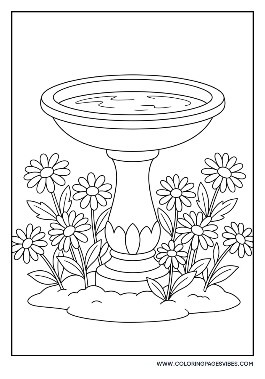 Daisy and Bird Bath