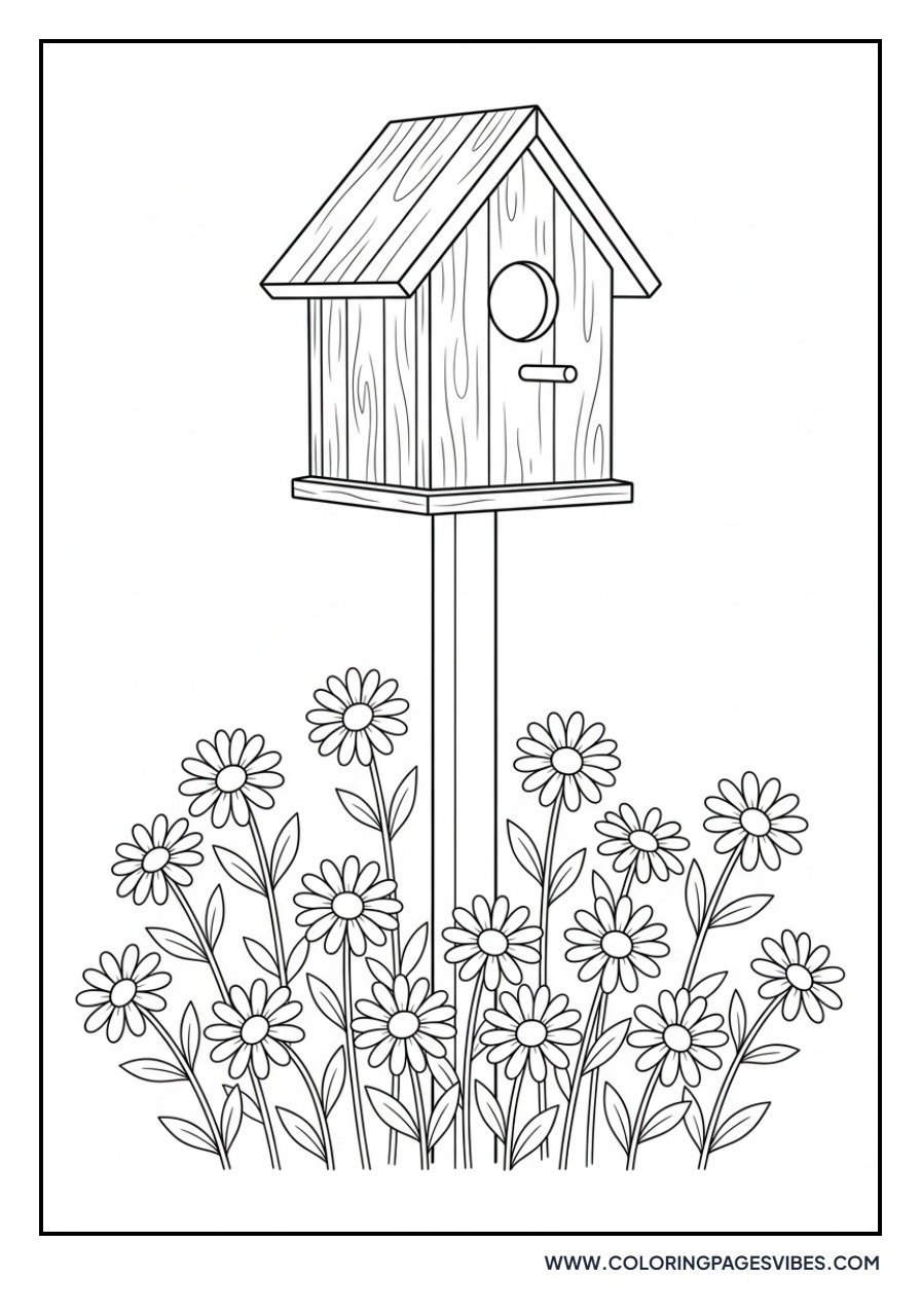 Daisy and Birdhouse