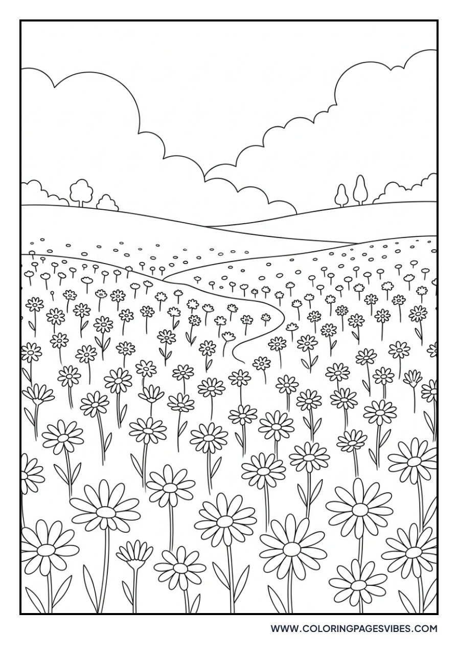 Daisy Field Landscape