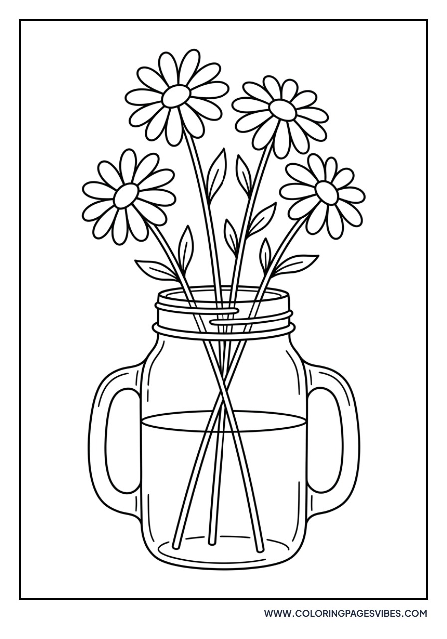 Daisy in a Mason Jar