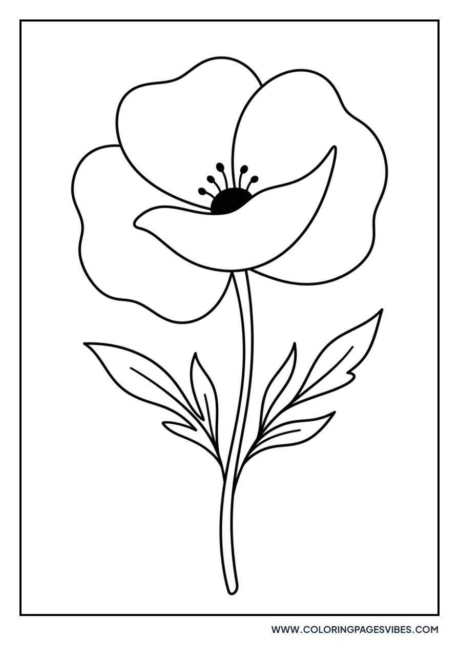 Bold Poppy Outline
