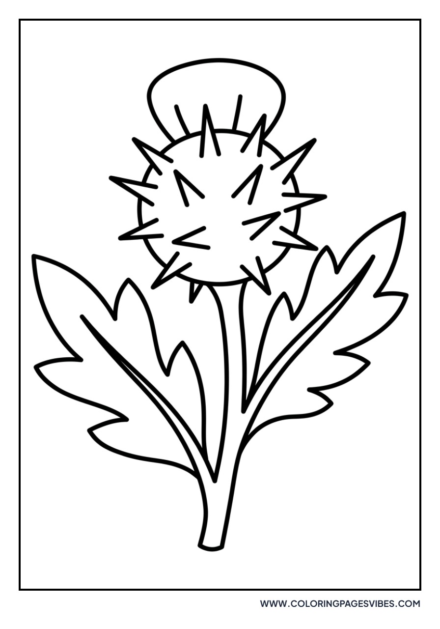 Easy Thistle Outline