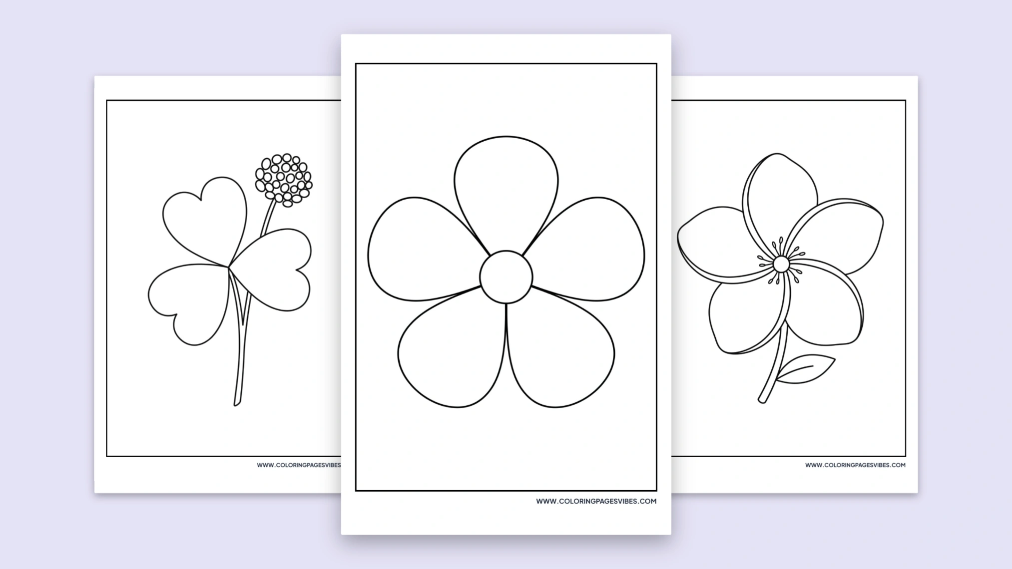 55+ Free Easy Flower Coloring Pages (Printable PDF)