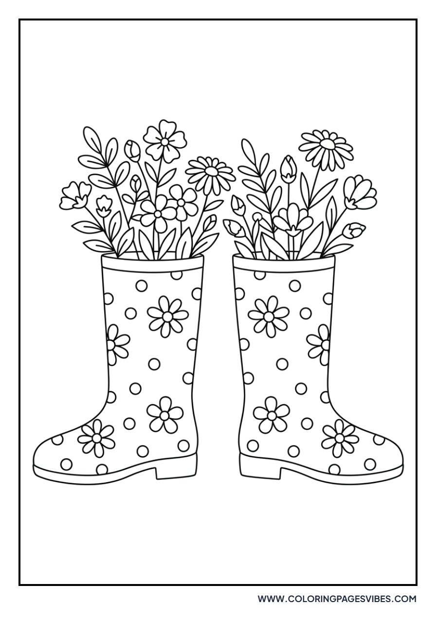 Garden Boots and Flowers