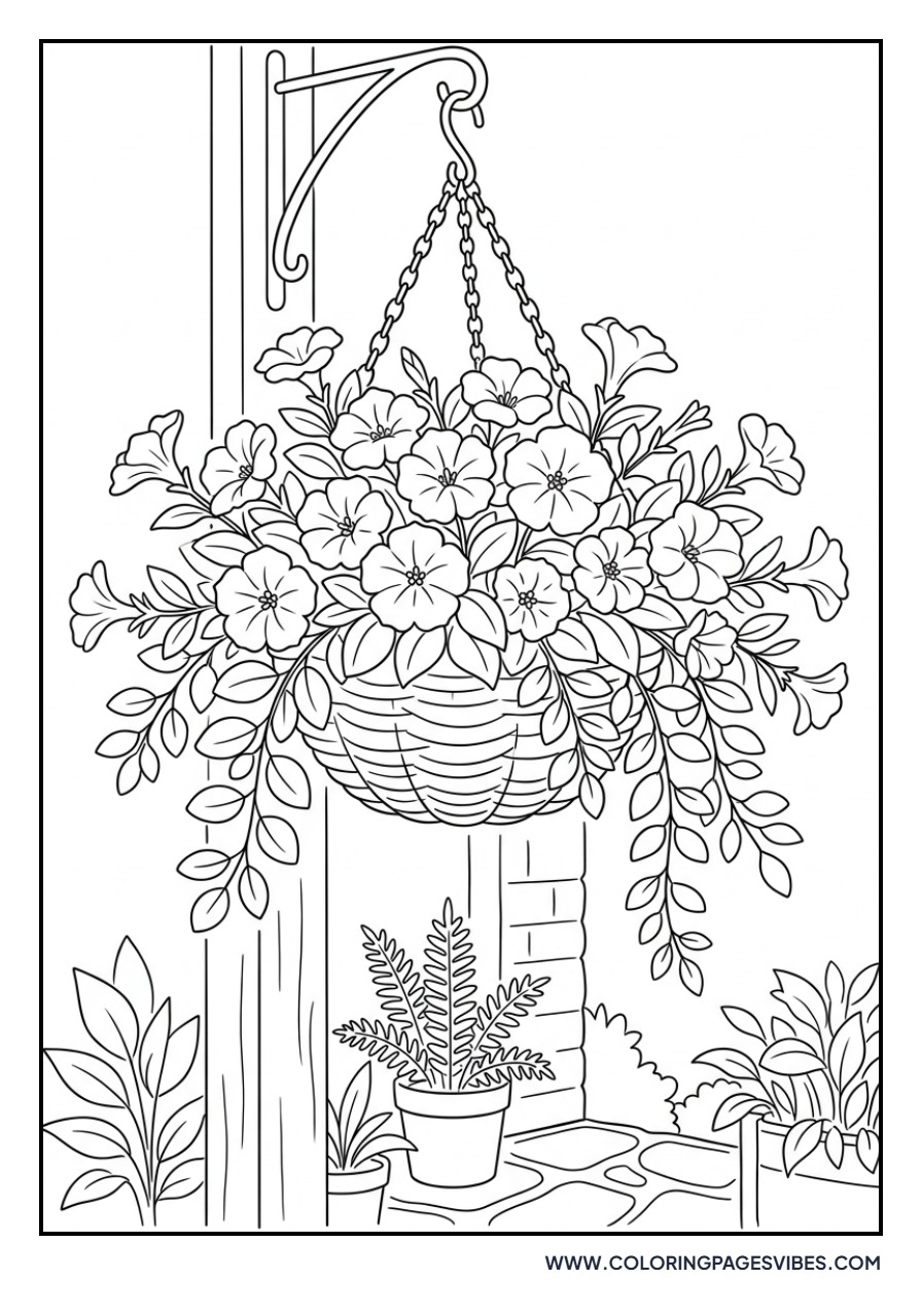 Petunia Garden Hanging Basket