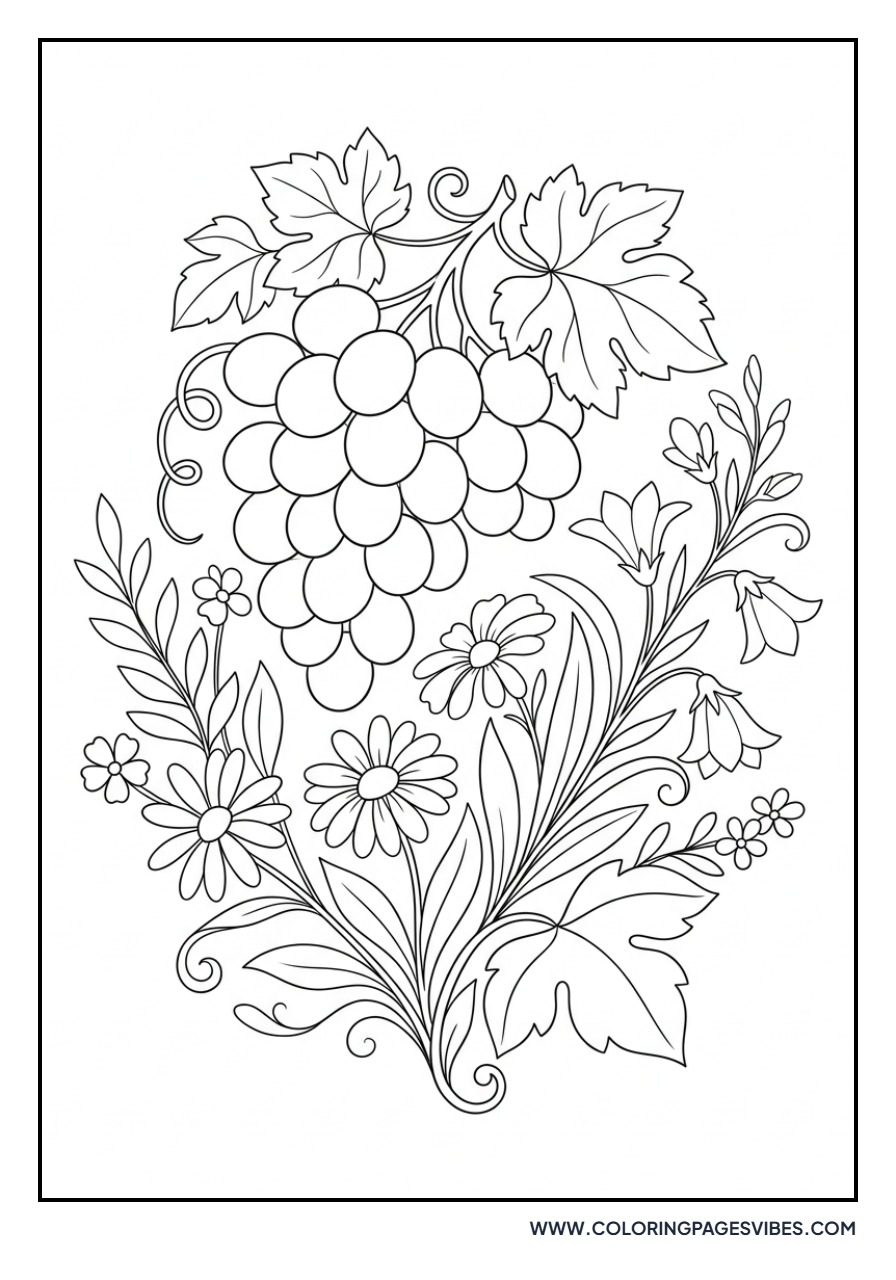 Grapes and Flowers