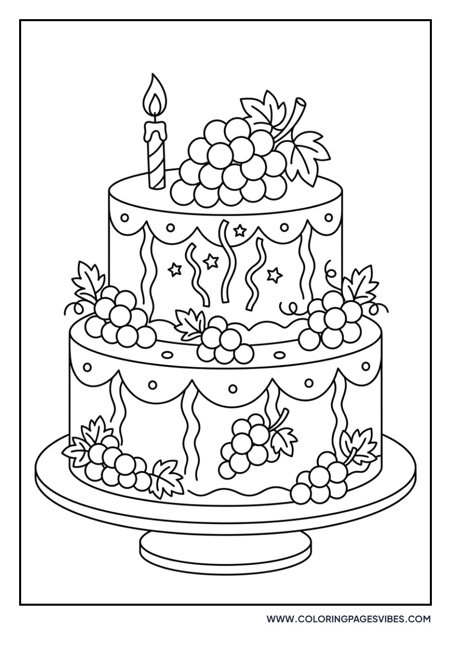 Grapes Birthday Cake
