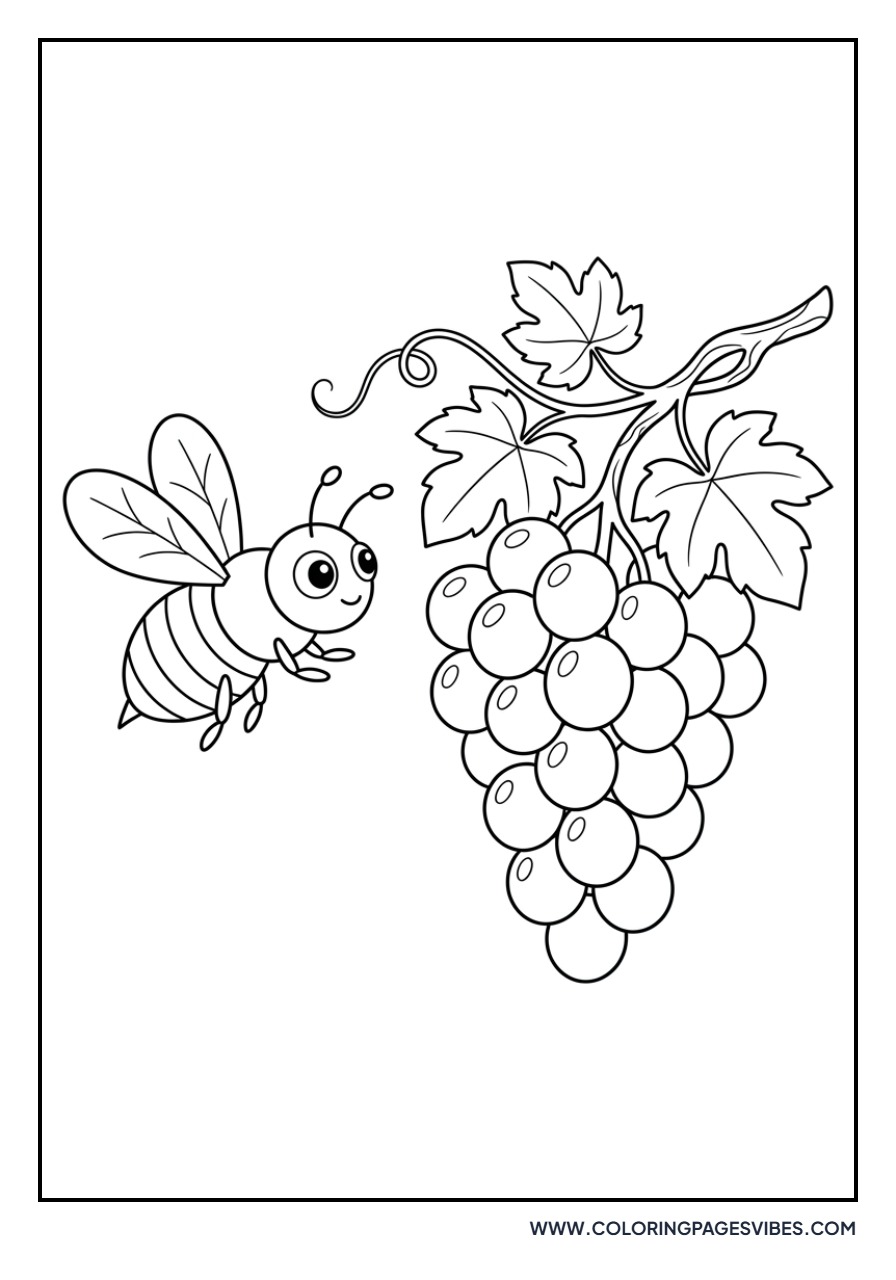 Grapes with Bee