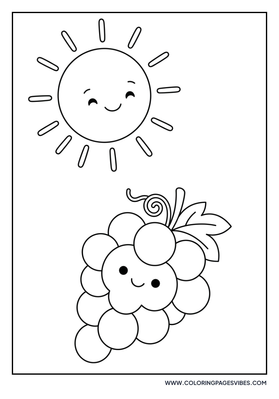 Smiling Sun and Grapes