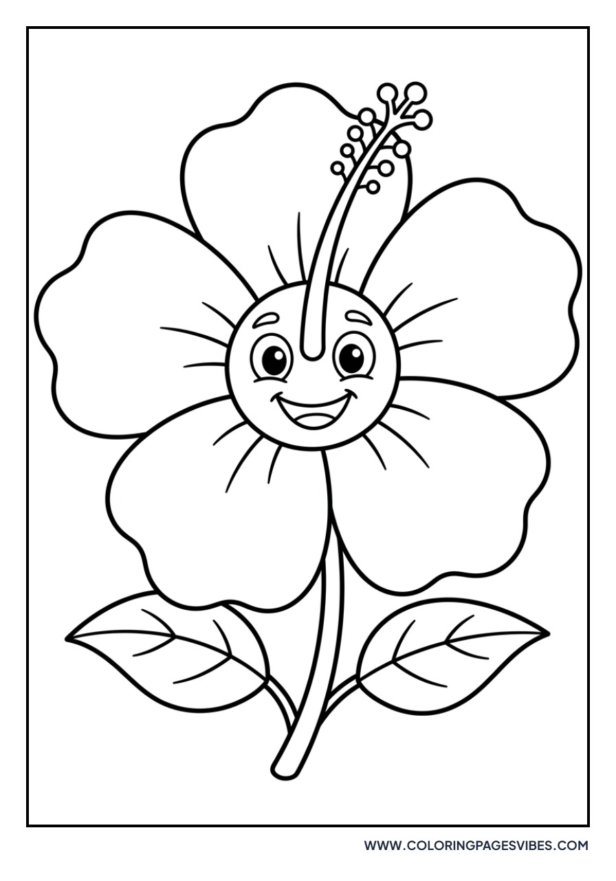 Cartoon Hibiscus Face
