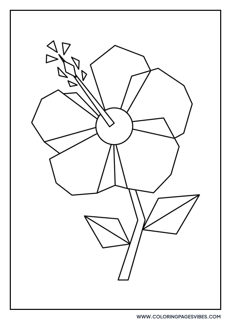 Geometric Hibiscus Art
