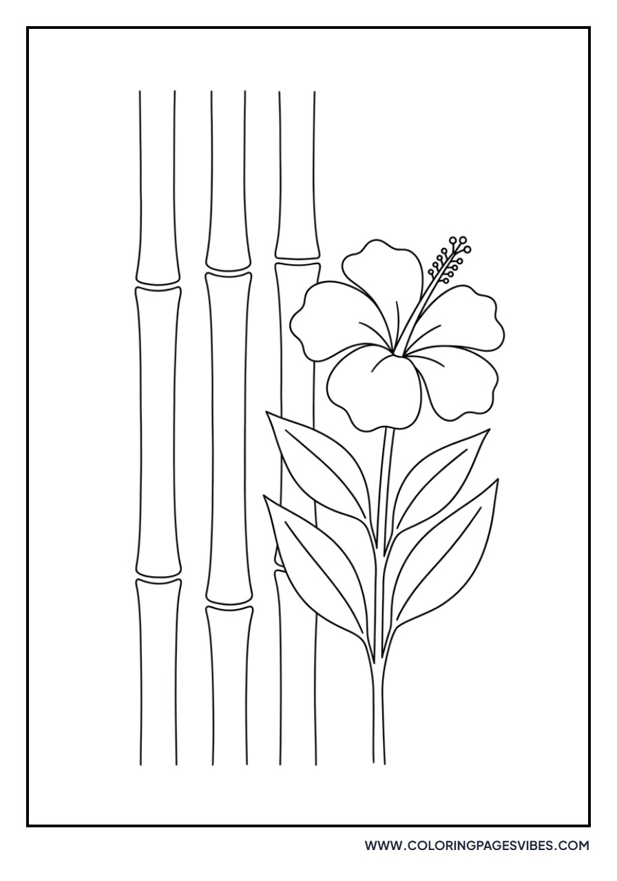 Hibiscus and Bamboo