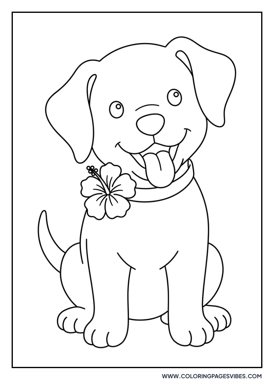 Hibiscus and Dog