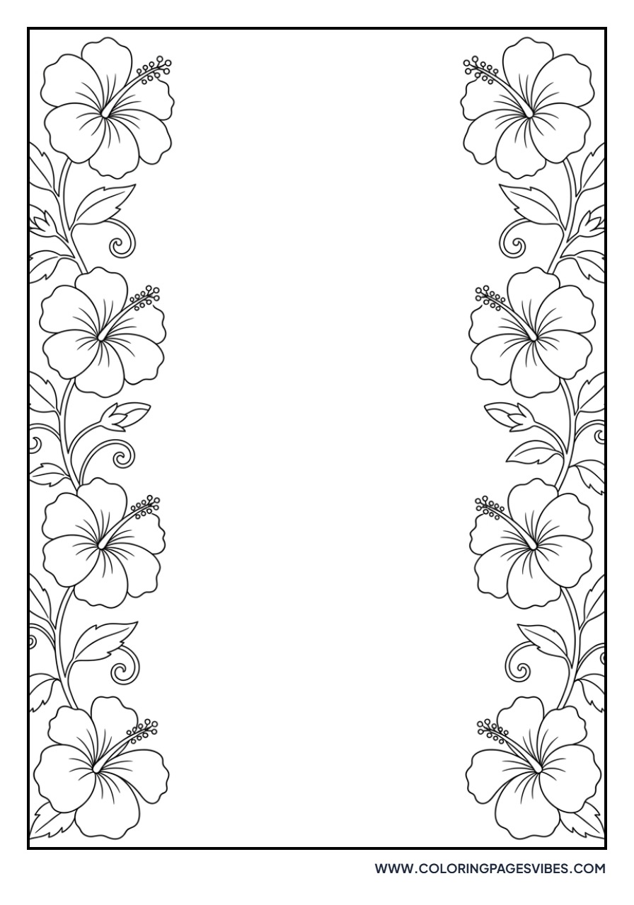 Hibiscus Border Frame