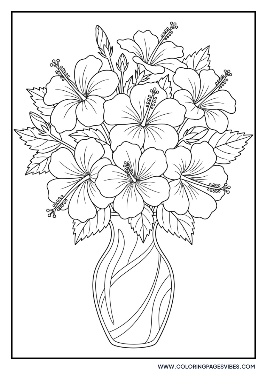 Hibiscus Bouquet in Vase