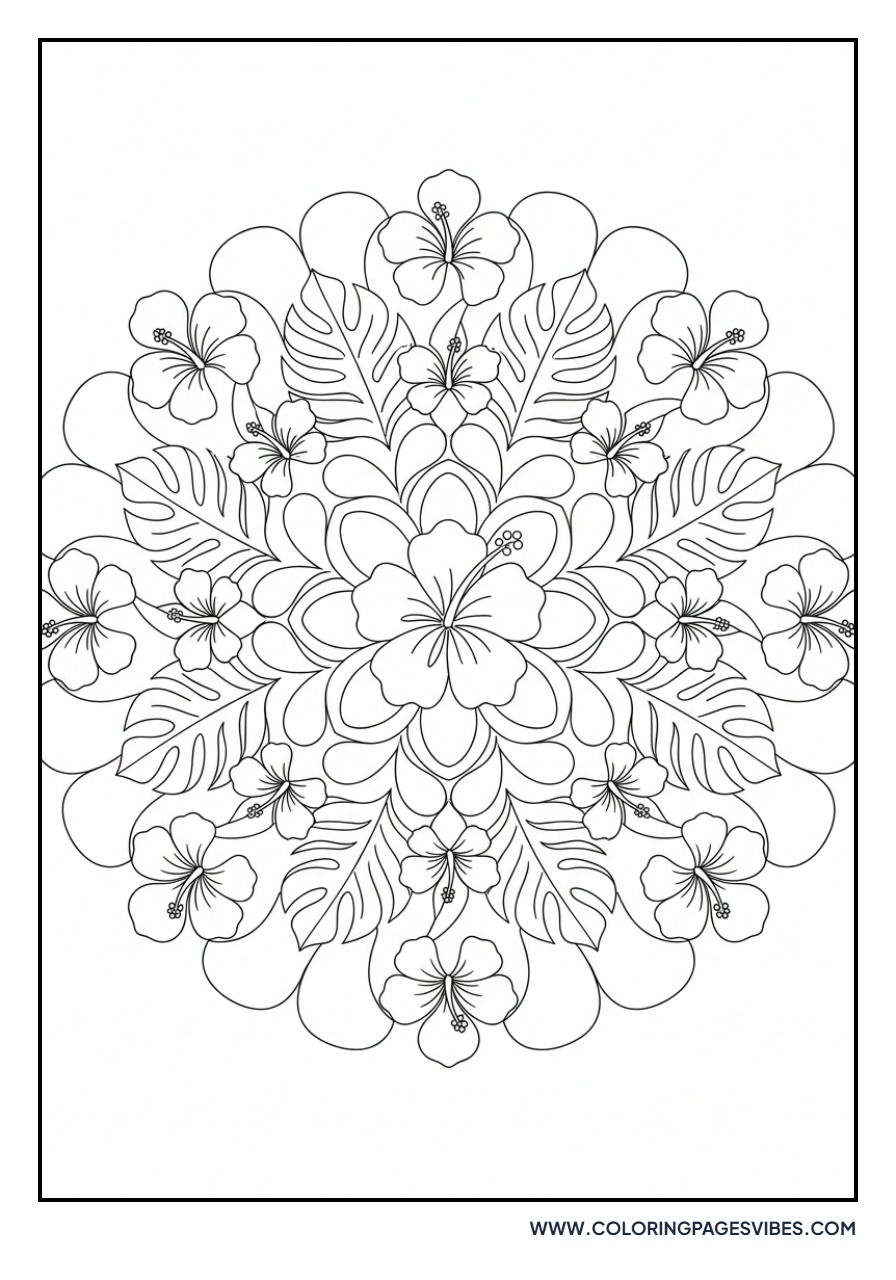 Hibiscus Mandala Pattern