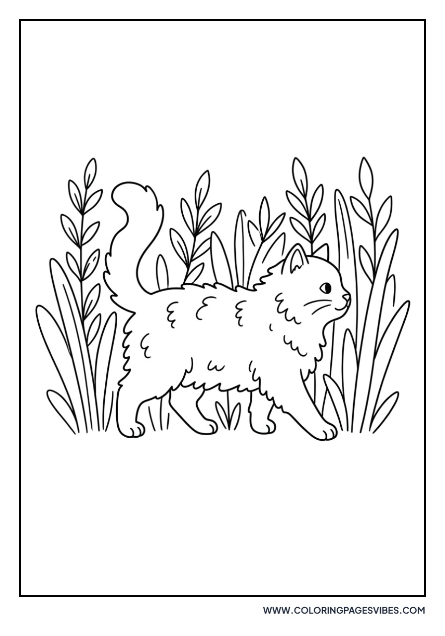 Cat in a Lavender Field