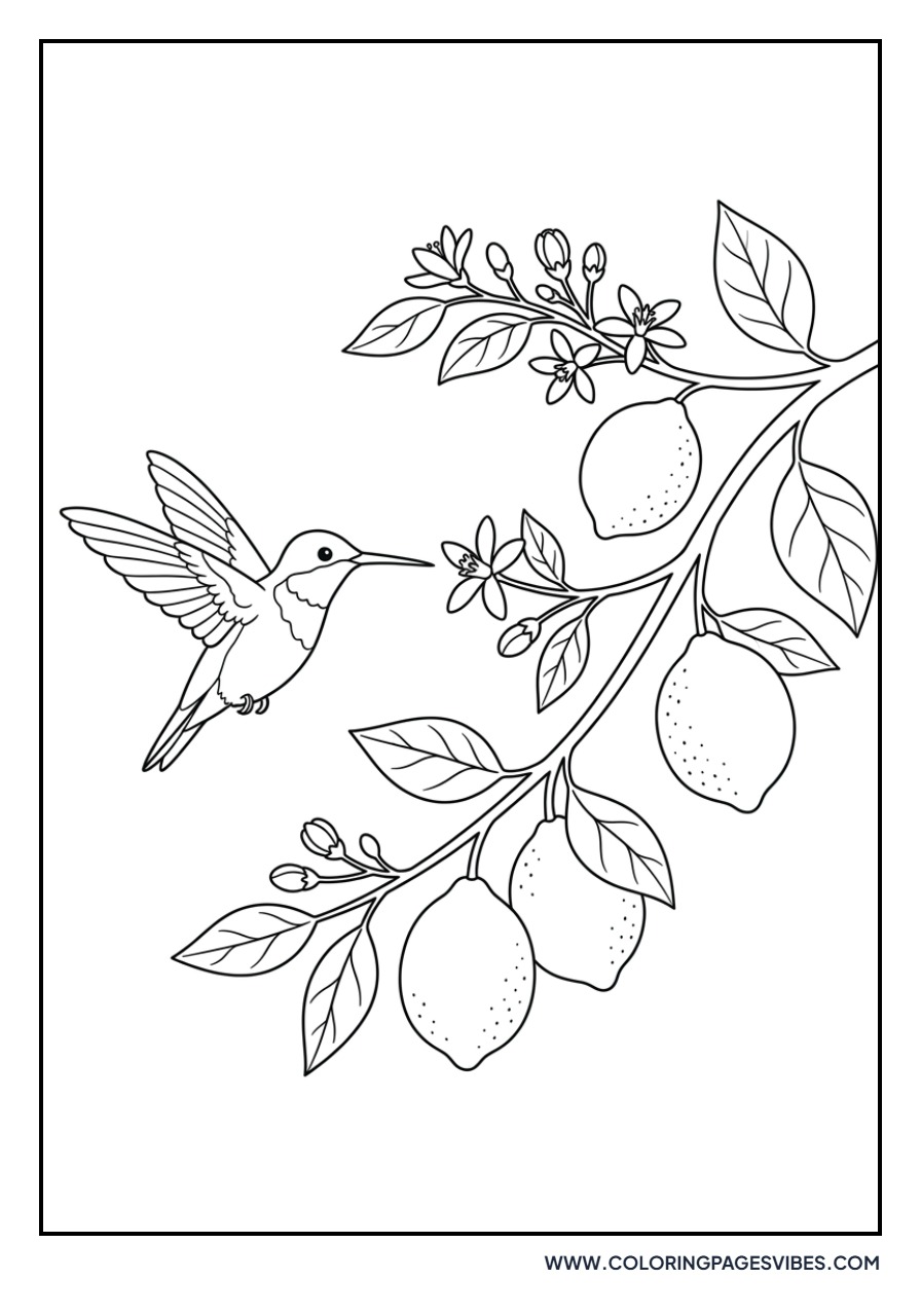 Hummingbird and Lemon Tree
