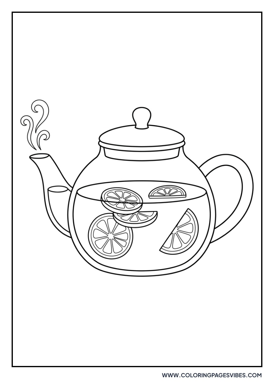 Lemon Slices in Tea Pot