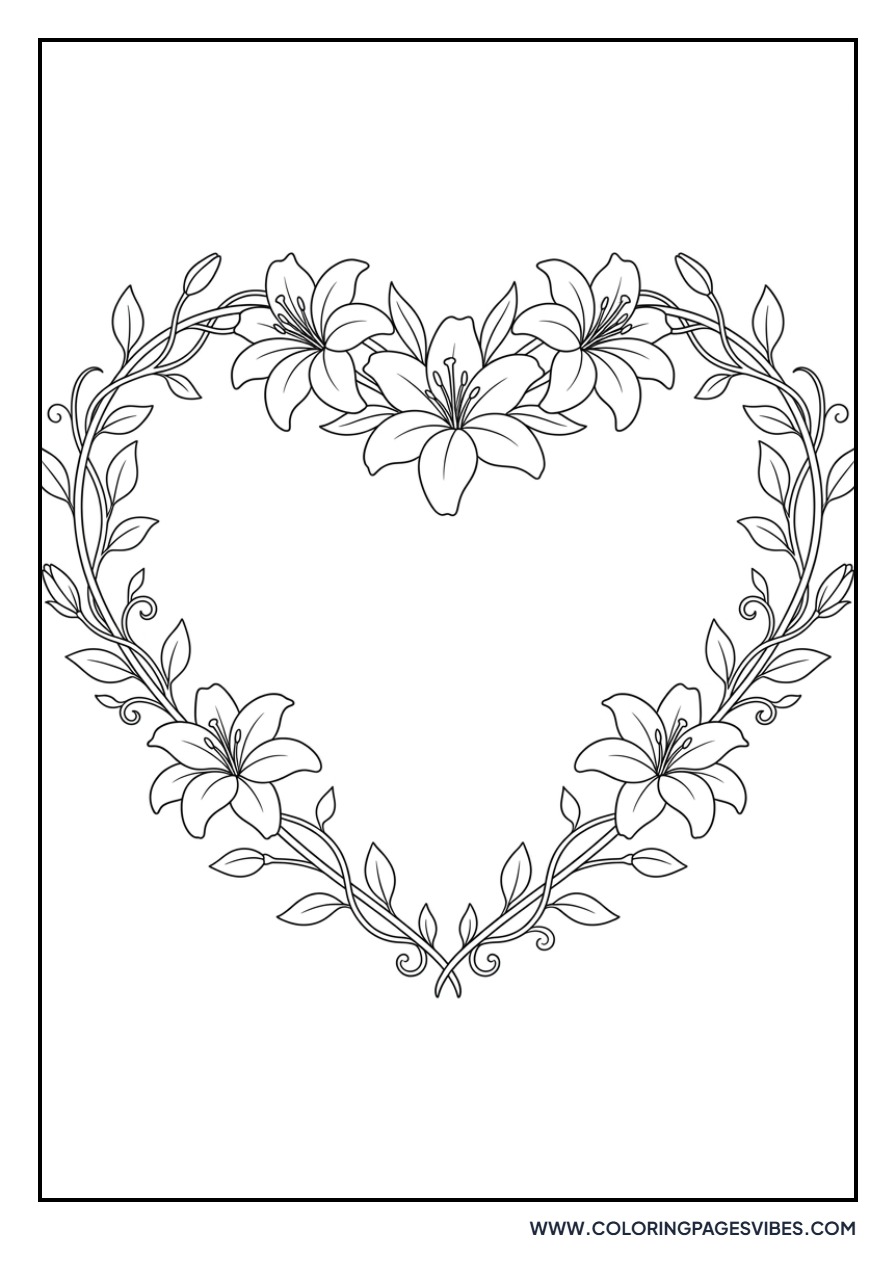 Lily Heart Wreath