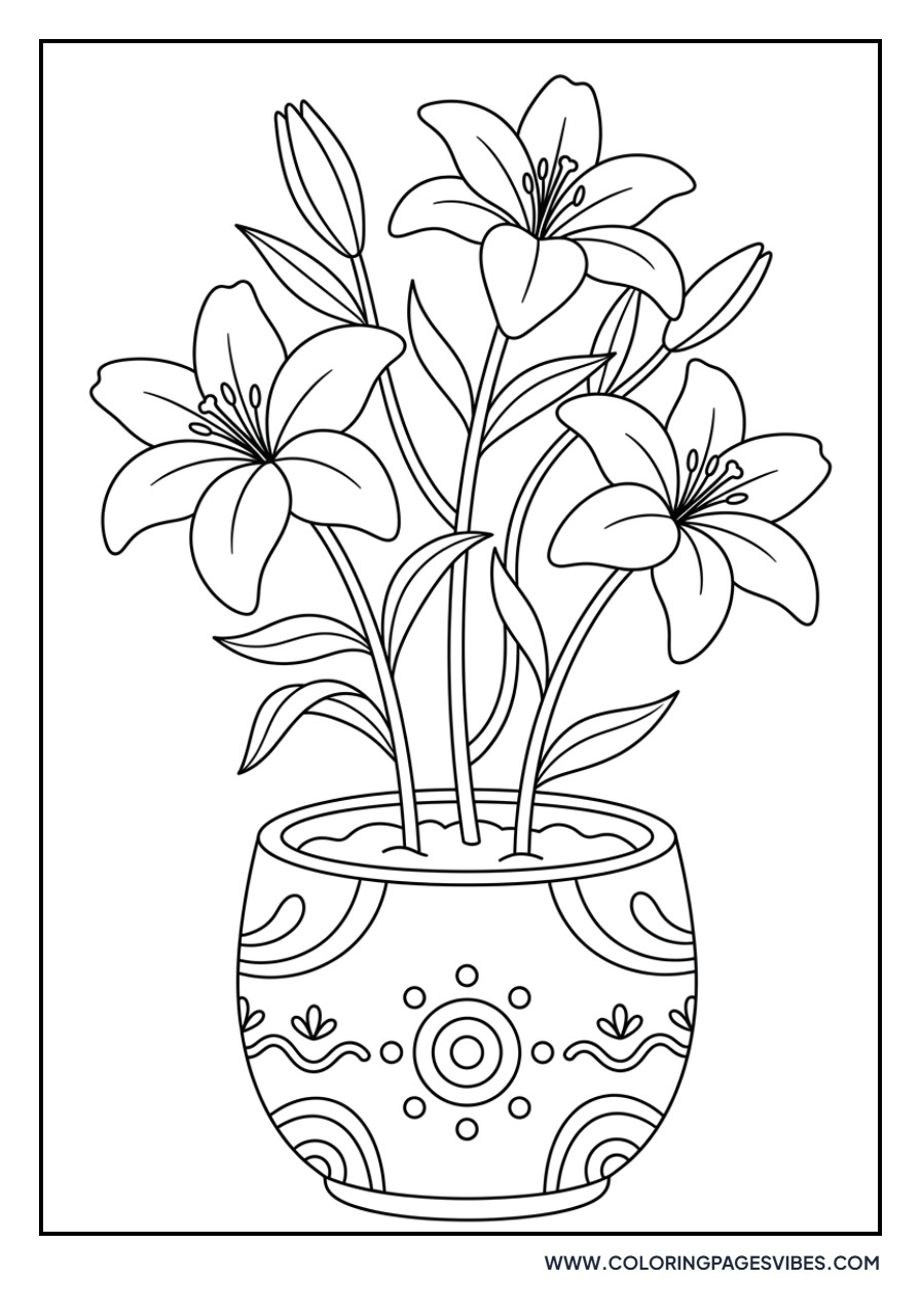 Lily in a Ceramic Pot