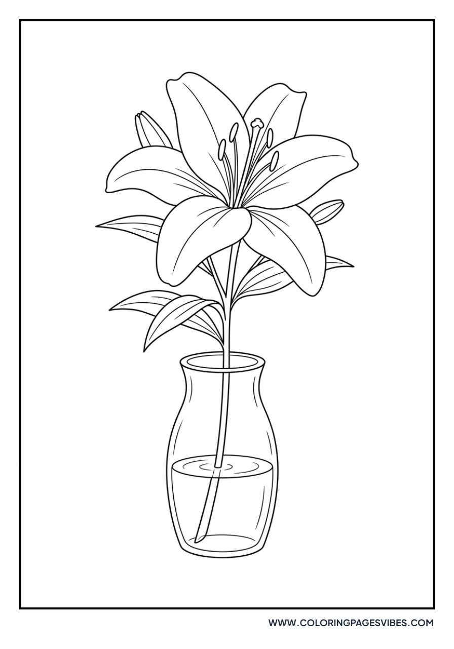 Lily in a Glass Vase