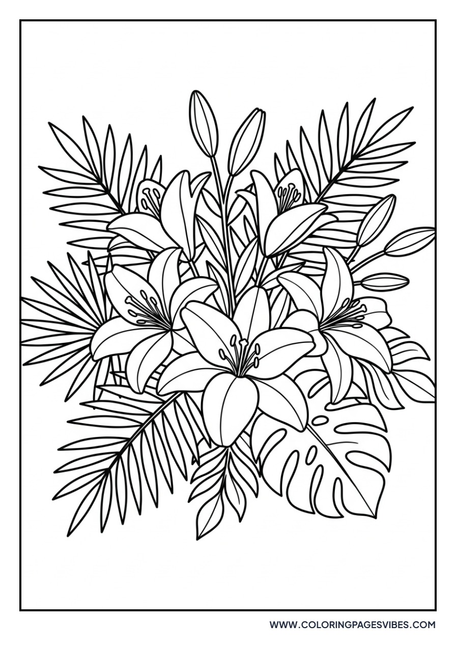 Tropical Lily Arrangement