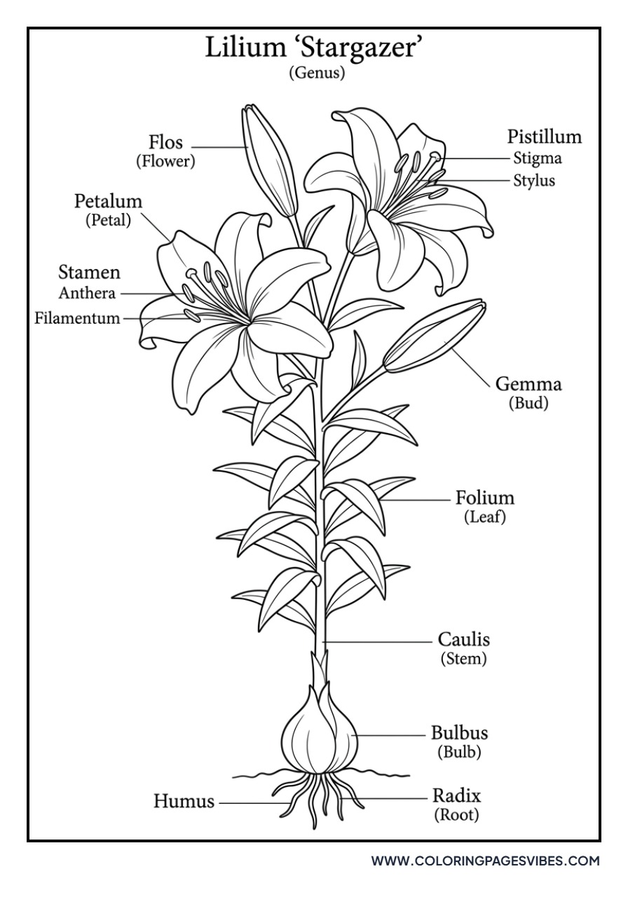 Vintage Botanical Lily