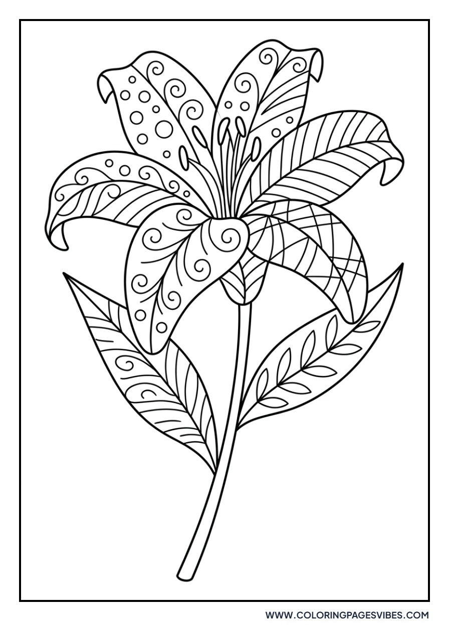 Zentangle Lily Art
