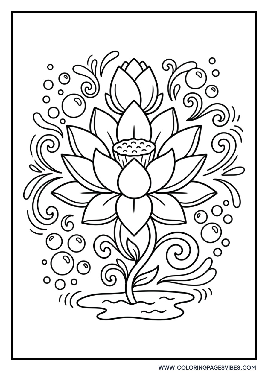 Doodle Lotus Flower