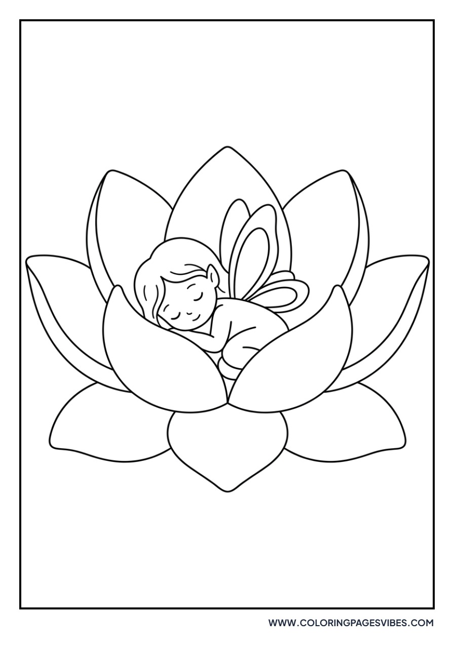 Fairy Sleeping in Lotus