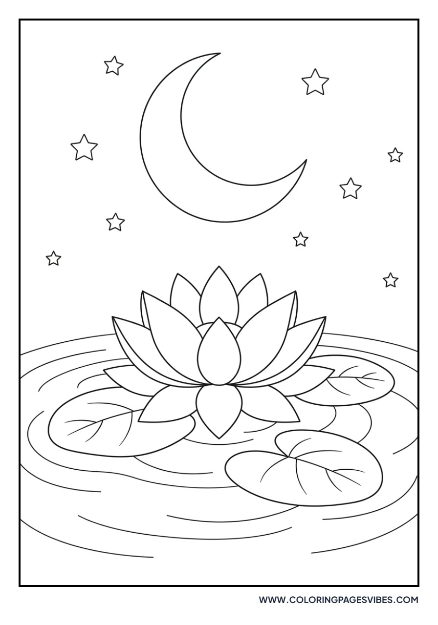 Lotus and Crescent Moon