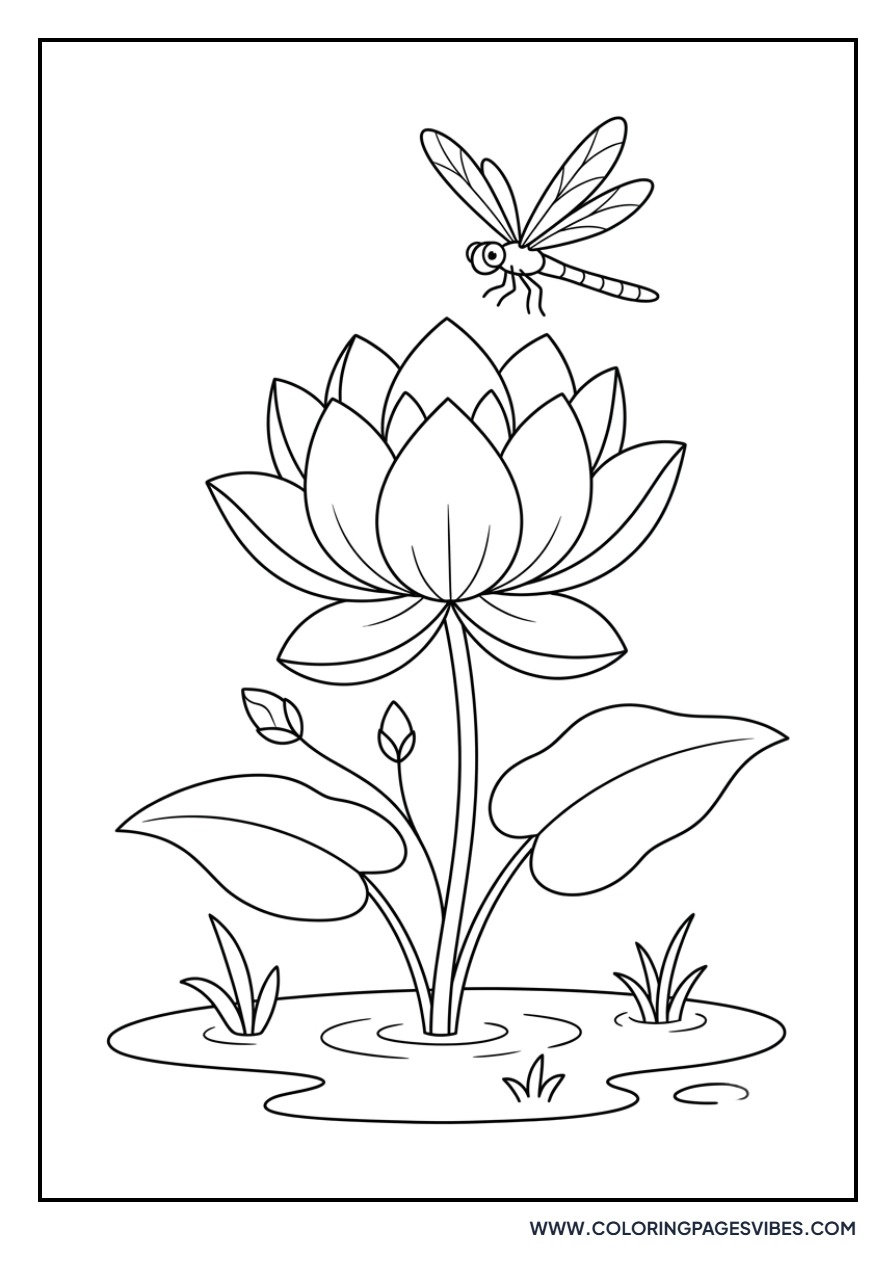 Lotus with Dragonfly