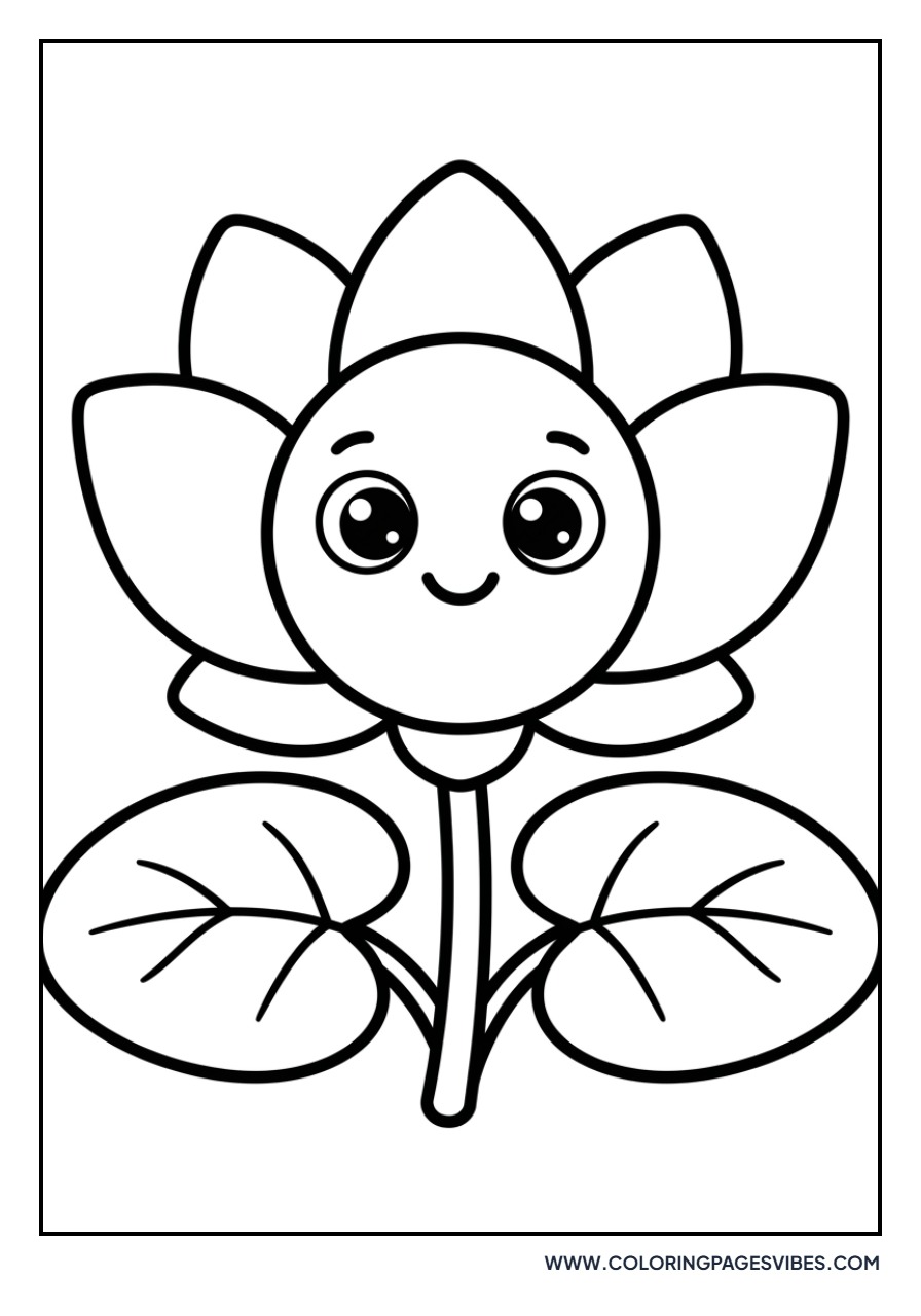 Smiling Cartoon Lotus
