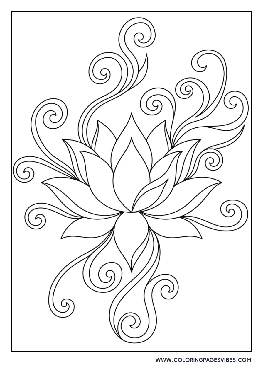 Swirly Lotus Art
