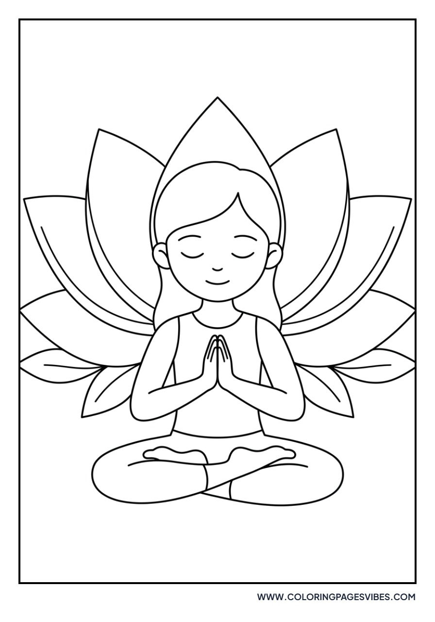 Yoga Girl with Lotus