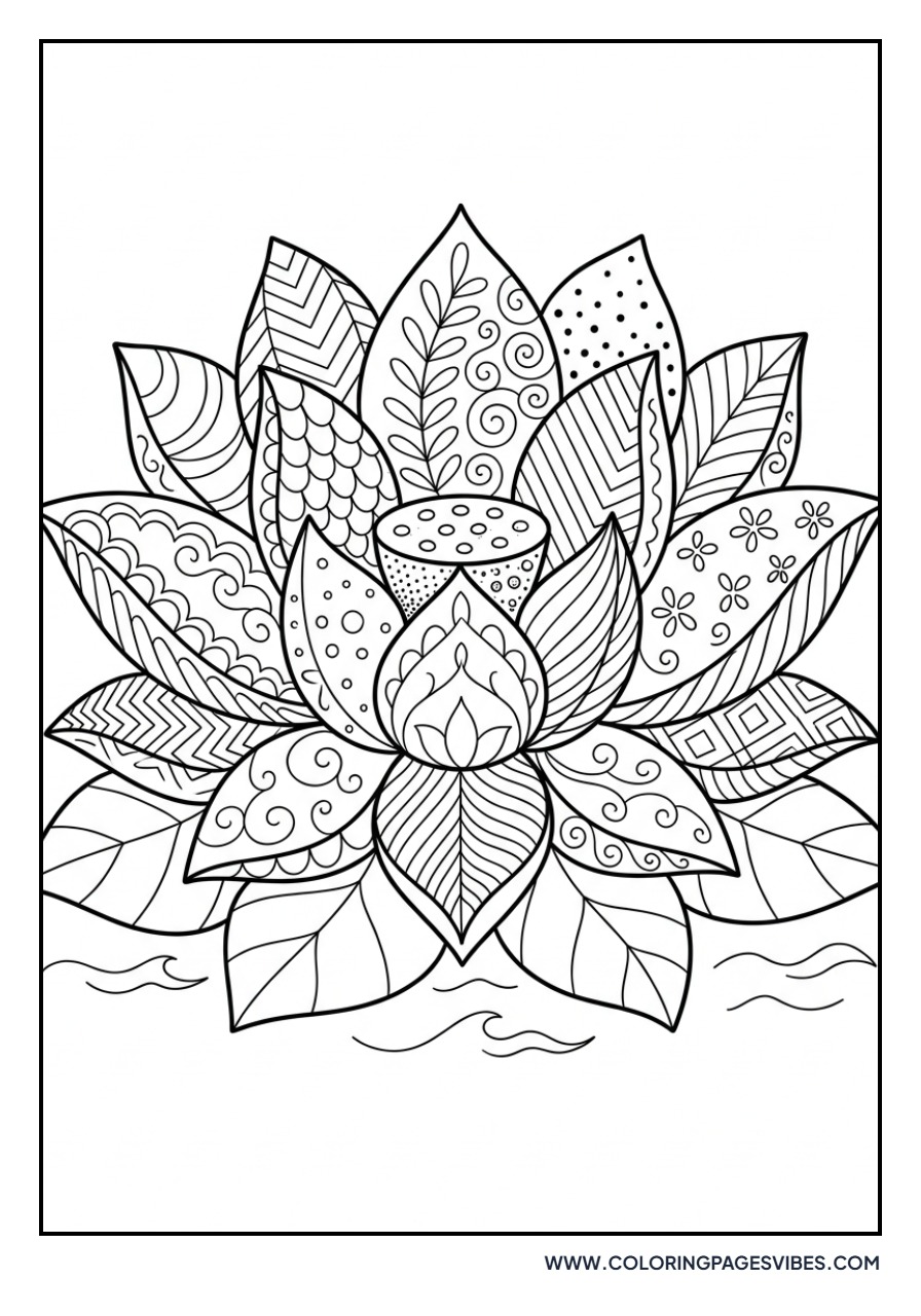 Zentangle Lotus Petals