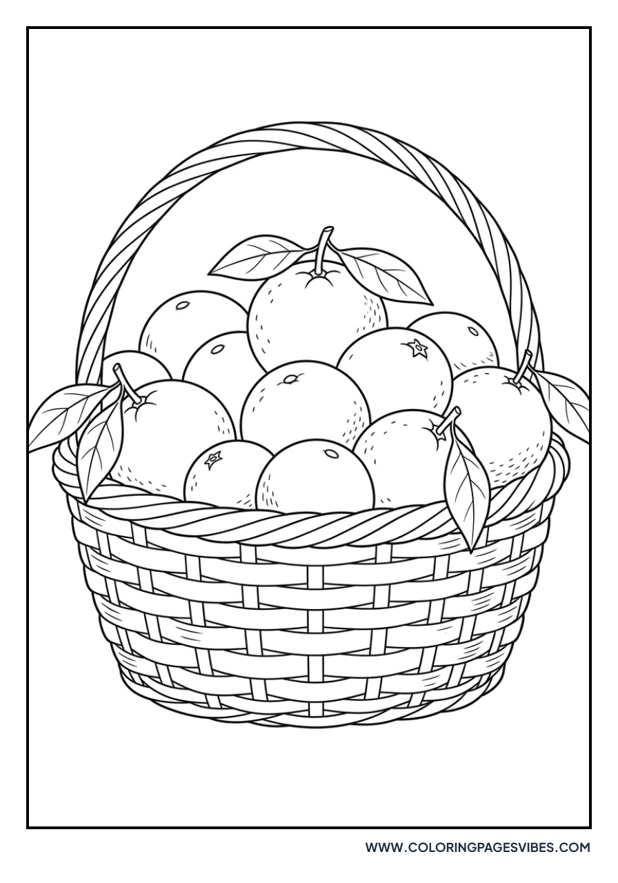 Basket of Fresh Oranges