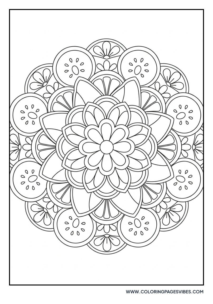 Orange Fruit Mandala