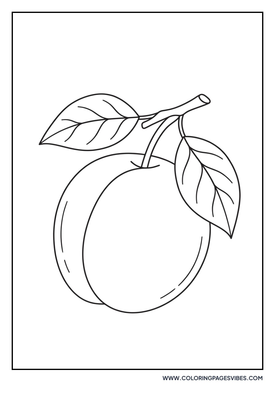 Orange with Two Leaves