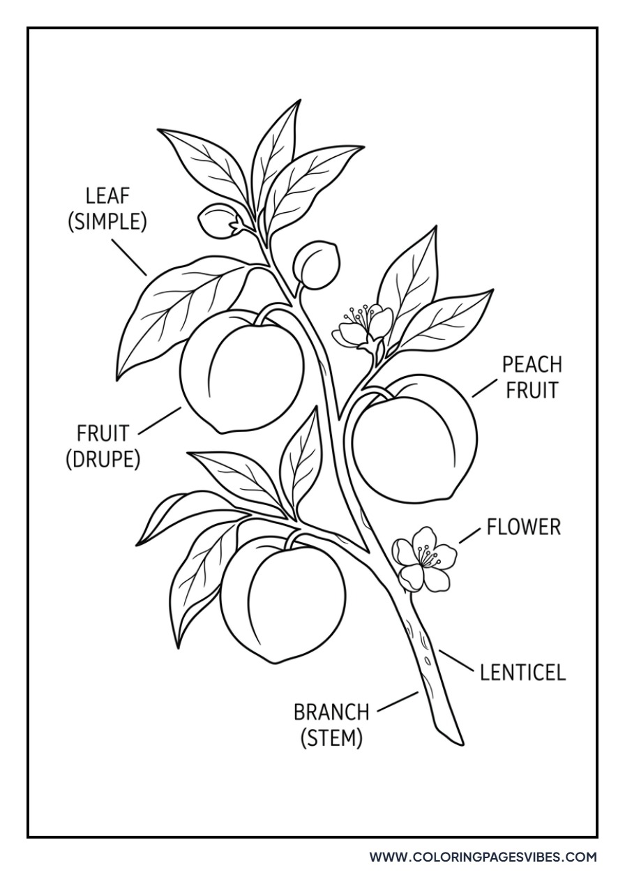 Botanical Peach Branch