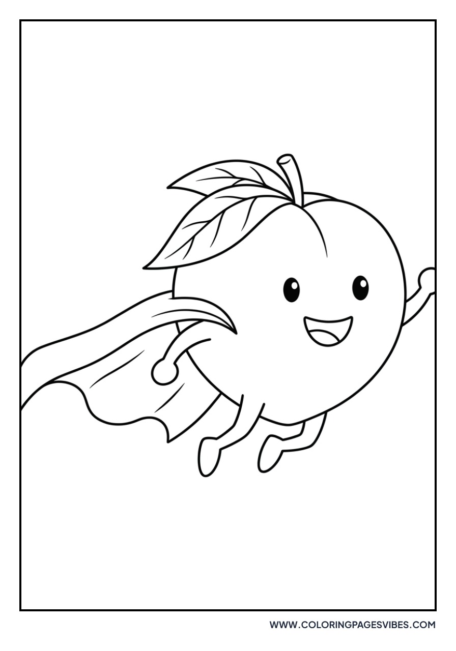 Flying Peach Superhero